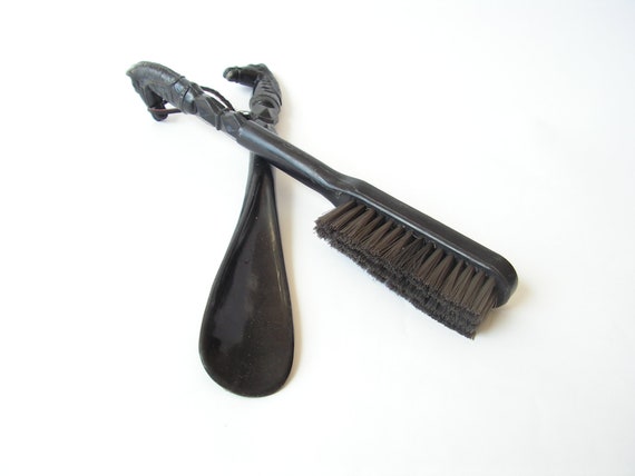 Set shoe and brush Vintage horse head Shoe Horn L… - image 2