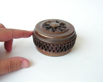 Vintage Handmade Copper Box, Collectible Trinket Keepsake