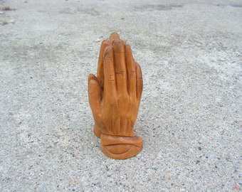 Sculpture praying hands Wooden figurine hands Statuette hands Hand carved hands Religious Decor Wooden art figure