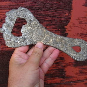 Vintage Aluminium Öffner, Flaschenöffner, Bier großer Kunst Öffner, Sammlung Öffner, Seltene Flaschenverschluss Öffner, Bar Werkzeug, Bar Accessoire