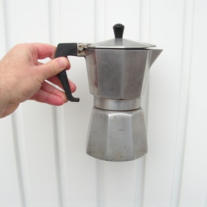 Vintage coffee maker Aluminum tourist espresso maker Metal coffee maker Espresso pot  Rustic home decor Retro Kitchen decor