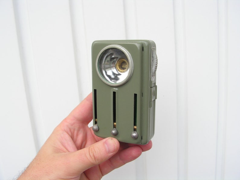 Russian Flashlight Rectangular Vintage Military Flashlight NEVER USED, Army Signal Three Color Lantern ...
