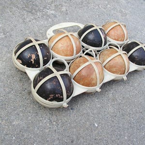 Antique croquet set Vintage croquet balls Complete set of 8+1 croquet balls Balls outdoor lawn games Sport decor