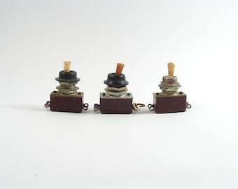 Interruptor de palanca vintage de encendido / apagado, Conjunto de 3 interruptores vintage, Interruptores eléctricos antiguos, Interruptores de apagado de encendido, Decoración Steampunk