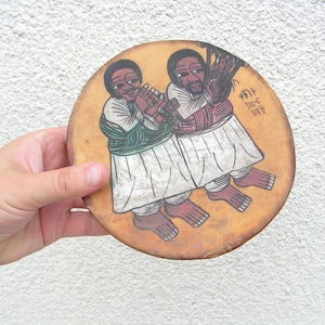 tambour fait main vintage, Tambour en cuir, Tambour peint à la main, Petit tambour, Instrument de musique à succès, instrument de musique vintage, Percussion