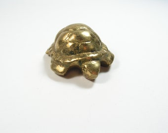 Antique brass little turtle, Turtle figurine, Small metal turtle, Metal figure animal, Vintage figurine mini turtle, Collectible figurine