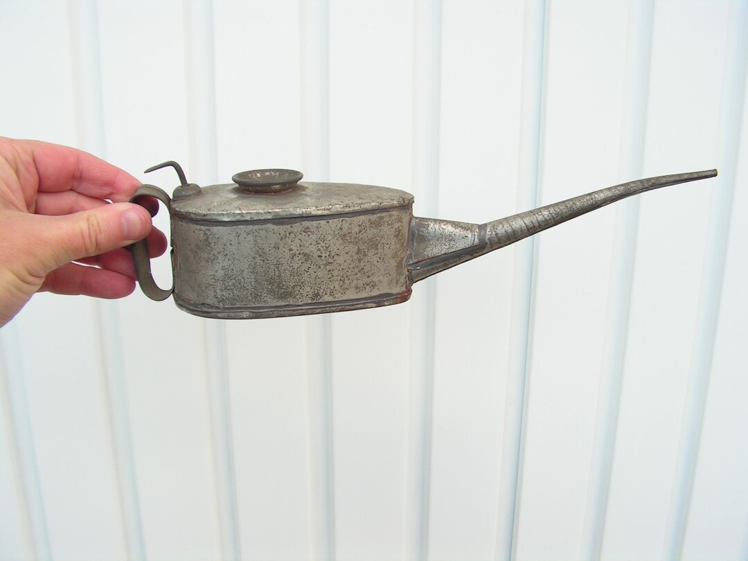 Vintage Pump Oil Can 1950s, Oil Tin Box, Long Spout Oil Can, Antique