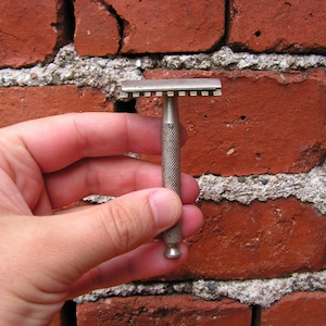 Maquinilla de afeitar de seguridad vintage, afeitadora Vintage Metal Man, maquinilla de afeitar de seguridad, maquinilla de afeitar de doble filo, maquinilla de afeitar ajustable, regalo para hombres