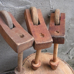 Antique Wood legs, Set of 3 old legs, Vintage Wheels, Vintage furniture legs, Antique wood