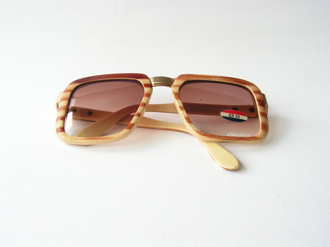 Vintage unisex sunglasses Gazelle Women striped sunglasses Etsy