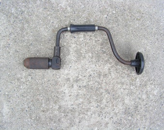 Vintage working hand drill 50s, Vintage industrial, Vintage tools, Collectible tool, Plastic handled drill, Retro hand drill, Antique tools