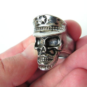 Vintage skull cap ring, Metal skull head cap with ring, Rock and roll ring, Gothic ring, Biker&#39;s ring, Big metal rock ring, Heavy metal ring