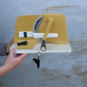 Bread cutting machine NEVER USED Bread collapsible slicer Slicing machine Bread machine Kitchen helper Blue white bread cutting machine