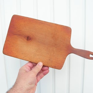 Antique Wood Cutting Board 1930s Primitive Cheese Board Rural Chopping Block orange patina Vintage Bread Board Butchers Block Rustic Kitchen