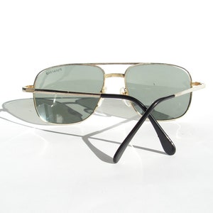 Men sunglasses green lenses POLAROID Retro aviator sunglasses 1980s Vintage pilot glasses Metal frame sunglasses Oversize sunglasses image 3