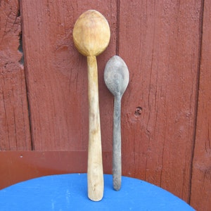 Cuillère en bois vintage Cuillère vintage Cuillère rustique Cuisine vintage Cuillère primitive Décoration vintage Cuillères de cuisine Cuillère de collection