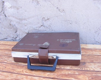 Vintage 1970s Travel First Aid Kit, Brown Leatherette Medical Bag