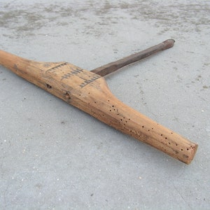 Big antique hand drill 19th century Primitive tool Old gimlet Antique auger Old large drill Tool woodworking Industrial Decor