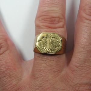 Bague pour homme Bague en laiton massif Grande bague pour homme Bague en laiton massif Bague en métal faite main Bague ancienne Bague rétro Bague en métal vintage