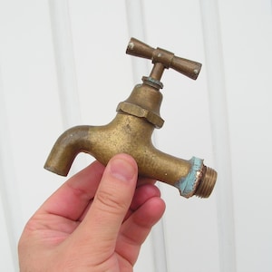 Vintage Brass Water Tap Solid water faucet Bronze gray patina spigot Water Spigot Massive rust Spigot Brass water faucet Industrial decor