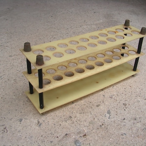Old lab rack test tubes holder Vintage holder 30 test tube Lab equipment stand Pharmacy chemist tool Laboratory stand rack organizer