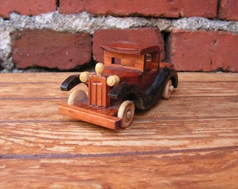 Wooden car toy Old pickup toy Hand made car Model car Vintage car toy Collectible wood car