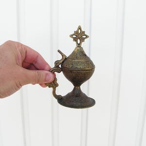 Vintage brass incense burner, Hand-made incense burner, Thurible censer, Incense holders metal, Brass censer, Perfume burner