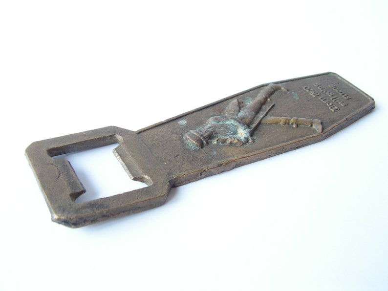 Vintage Brass Johnnie Walker Bottle Opener, Bar Tool Accessory image 4
