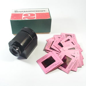 Vintage Slide Viewer 14 slides, Diapositive Viewer Leningrad, Stereoscope, Diascope original box, Vintage Picture Viewer, USSR Slide Viewer