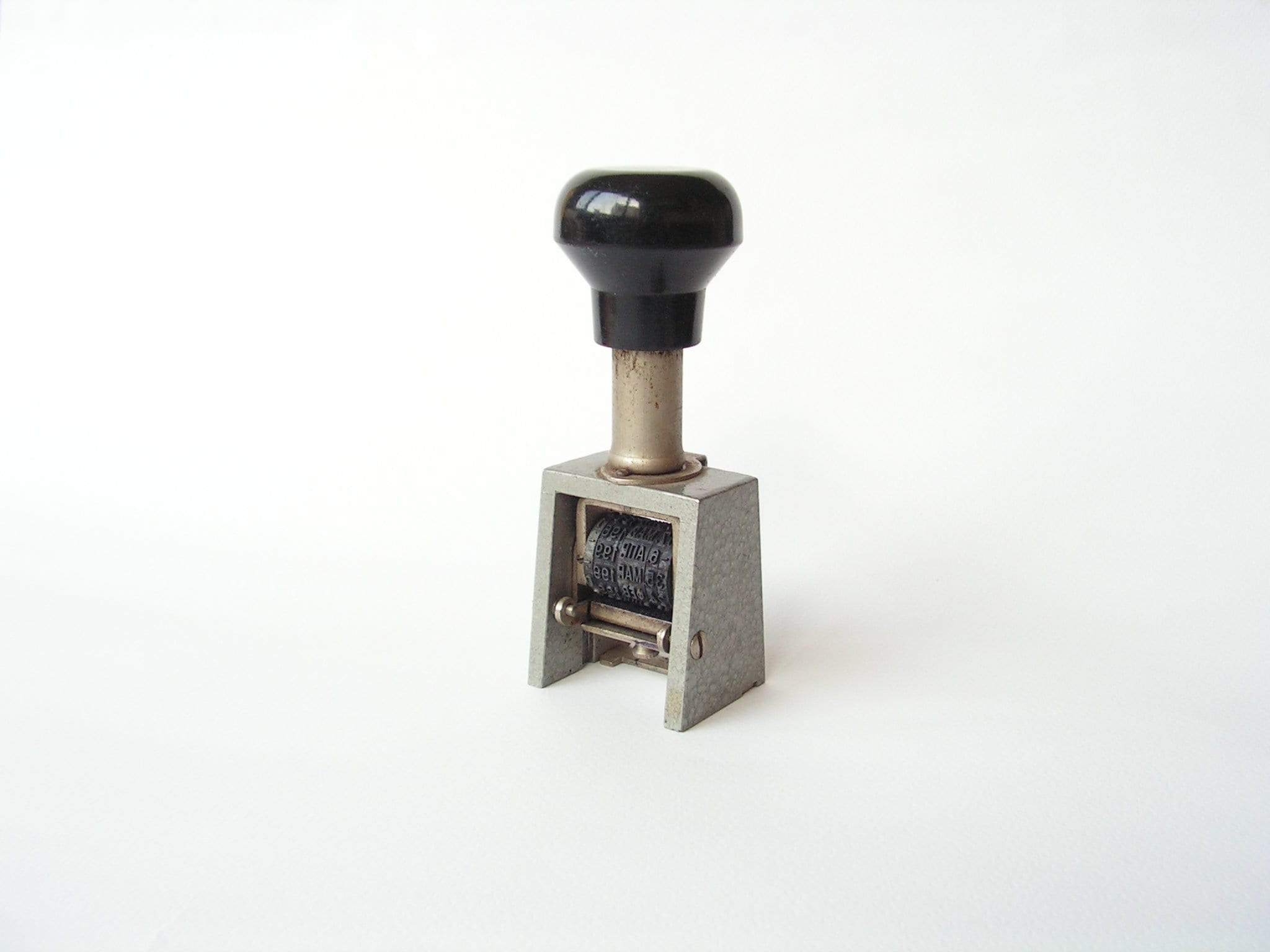 Vintage Date Stamp, Office Stamp, Old Stamp, Stamp dater, Roller Date Stamp, Metal Stamp, Retro Office Decor, Vintage Office Tool