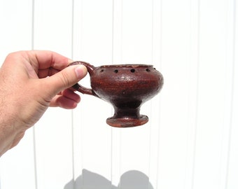 Vintage ceramic incense burner, Hand-made incense burner, Incense holders pottery, Bulgarian ceramic folk art