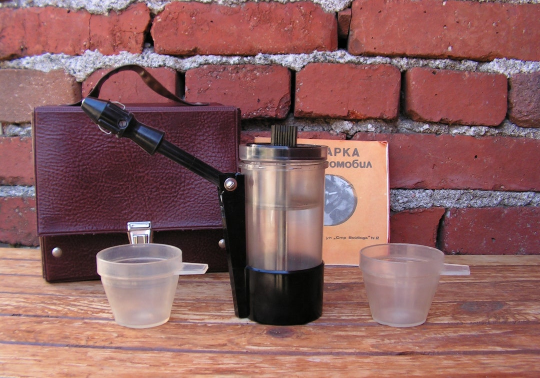 Ancienne Cafetière Auto De Voyage Vintage Fonctionnelle