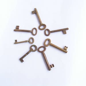Antique Brass Keys Set of 7 Skeleton Keys Collectibles Keys Old Keys Steampunk Keys Set Vintage Skeleton Keys