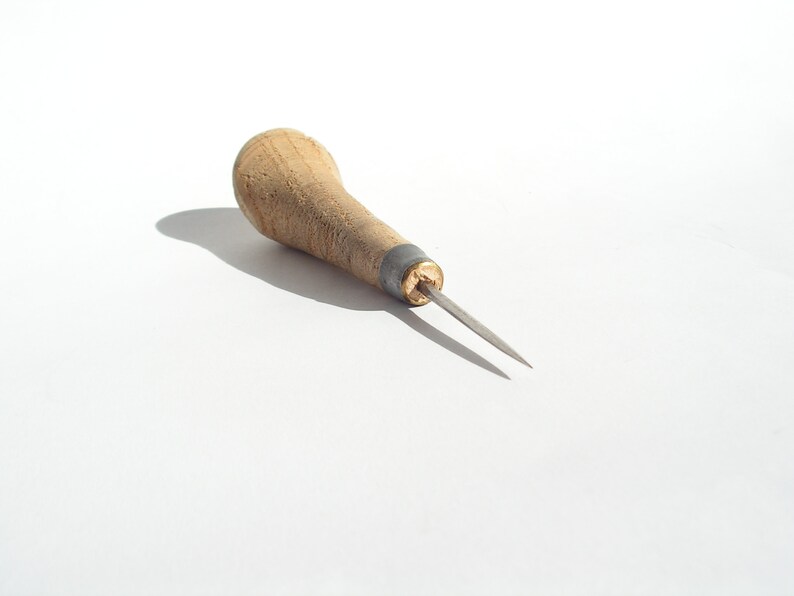 Awl 1950s Vintage Wooden Handled Awl Hand Carved Awl Sewing Etsy