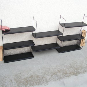 Wall string shelves Metal matte industrial shelving Metal black shelf for wall Book Shelves Wall Shelf Book Rack Vintage Nisse strinning