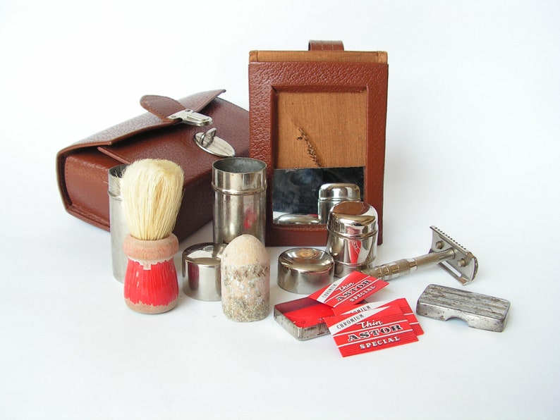 Full Set Shaving Kit Vintage Shaving Kit Men's Toiletries Etsy