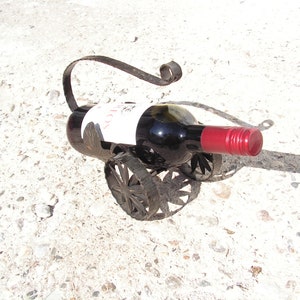 Vintage iron wine rack, Wine metal holder, Old wine stand, Wine bottle forged holder, Vintage wine accessory