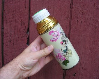 Small flowers thermos Vintage vacuum flask Aluminum chinese thermos Vacuum Bottle Travel thermos Vacuum thermos Camping coffee flask