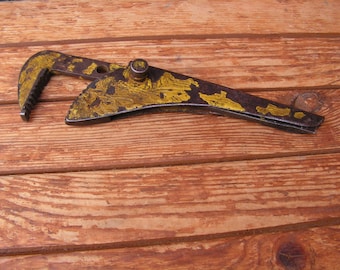 Antique French wrench, Old metal wrench, Adjustable wrench , Antique tool, Plumber wrench, German tool, Industrial decor