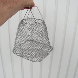 Cesta de alambre vintage Cesta para huevos Bolsa de la compra Cesta de fruta Cesta de plástico con asas de color beige Cesta de mercado Cesta plegable Cesta de picnic Cesta de metal retro