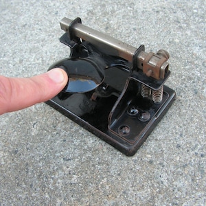Vintage black hole puncher B & B Office big hole puncher Old desk perforator Paper Puncher Retro perforator Hole punch Office supplies