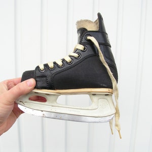 Vintage ice skates RAPIDE, Children Ice shoes, Canada black skates, CCM Hockey ice skates, Old ice skates, Winter sport decor image 4