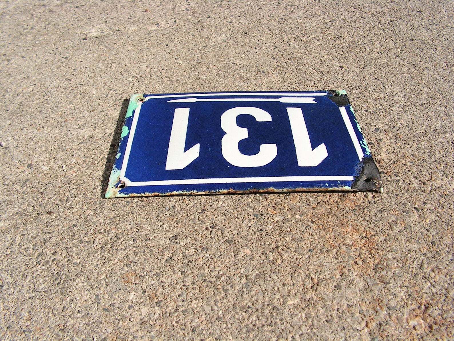 Vintage Enamel Sign 131 House Door Number 131 Blue White - Etsy