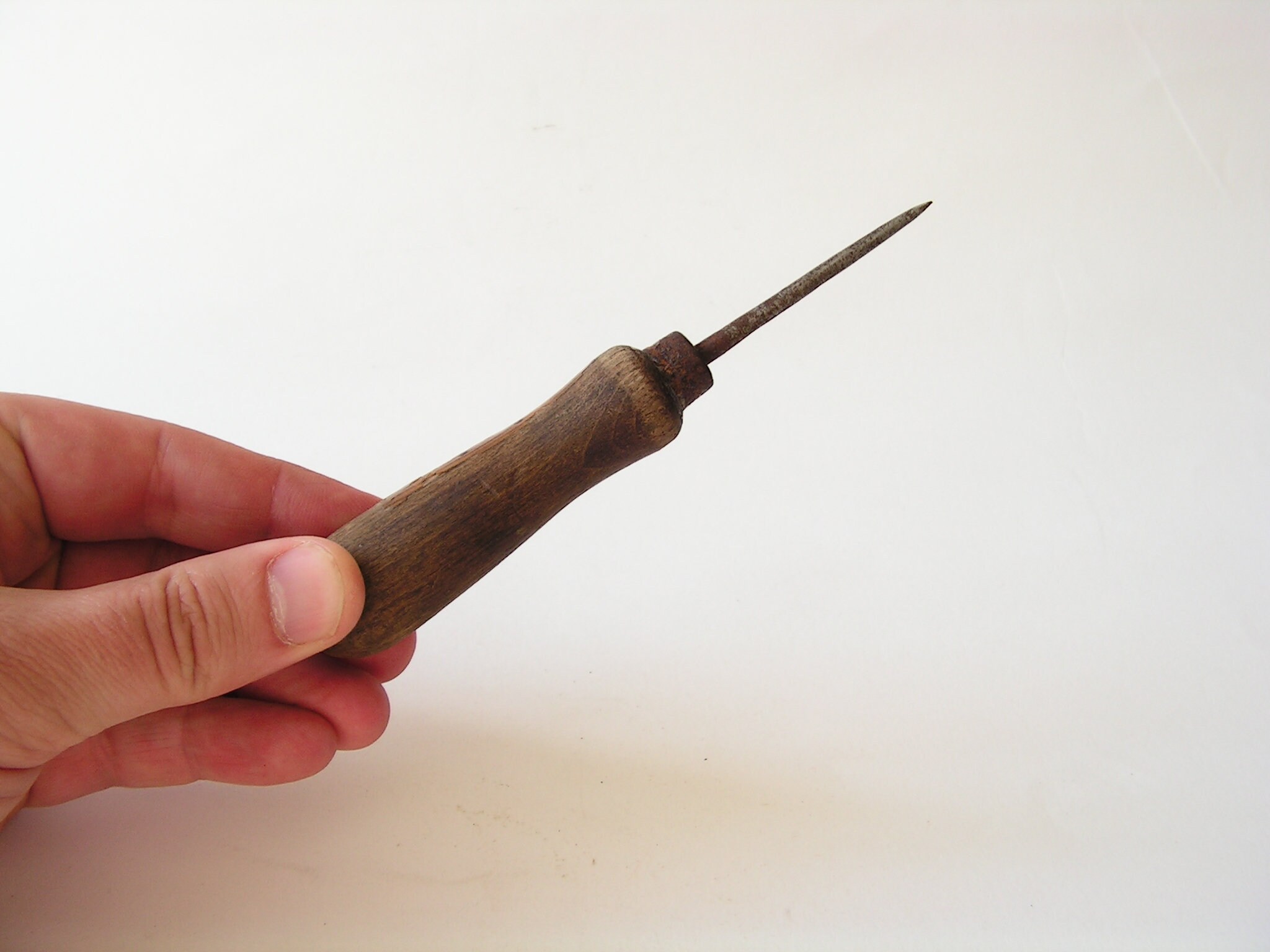 Vintage wooden handled awl 30s Sewing awl Primitive tool Awl Etsy