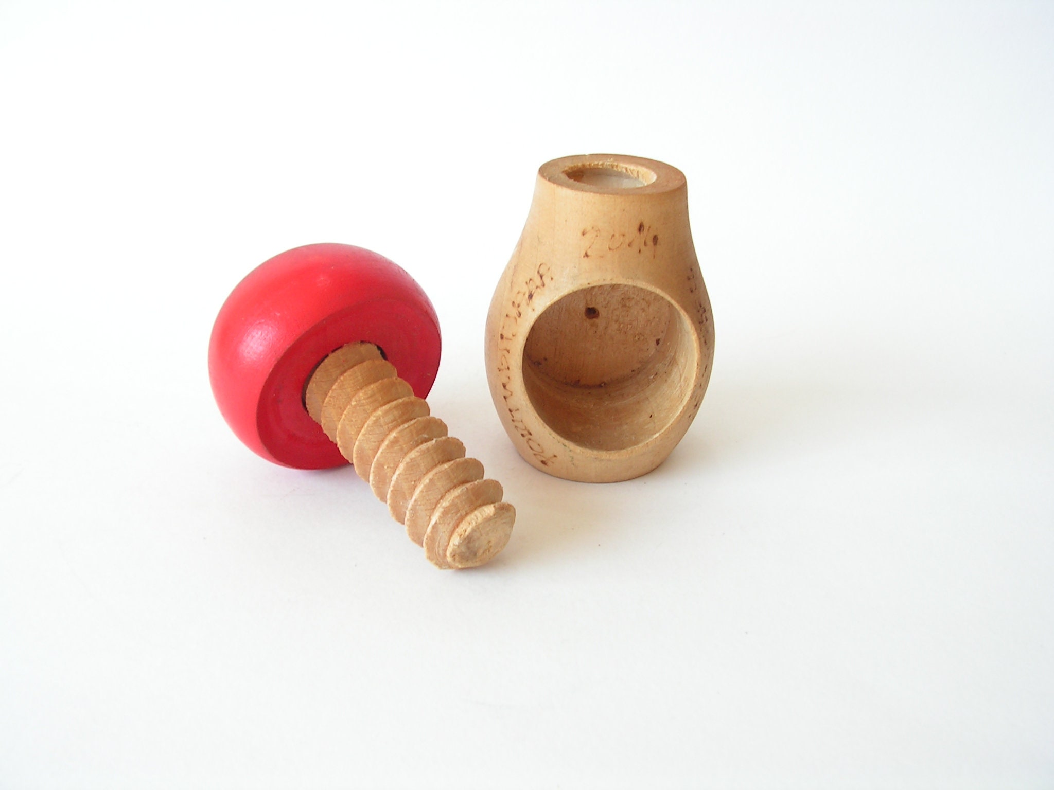 thumbnail image 2 of Handmade Wooden Mushroom Nutcracker - Small, Natural Wood, Multicolored 2 of 6