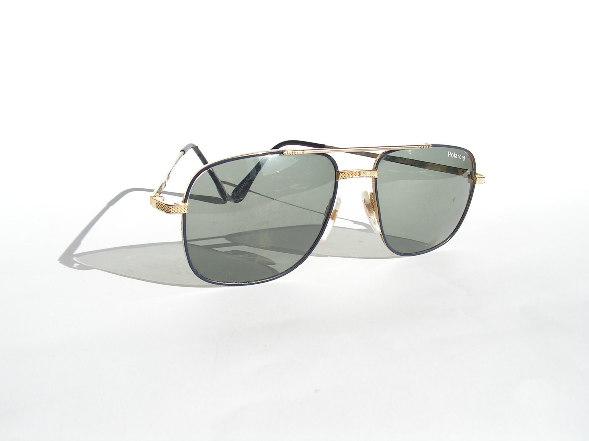 Men sunglasses green lenses POLAROID Retro aviator sunglasses 