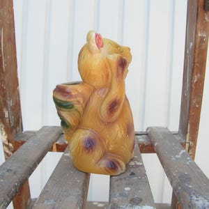 Ceramics pencil holder bear Vintage handmade pencil organizer Bear ceramic figure Desk pen holder Children&#39;s pencil holder