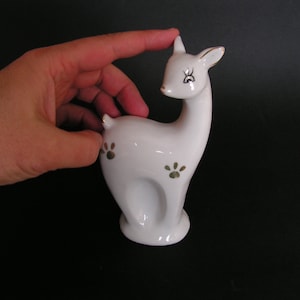 Vintage porcelain roe deer, Figurine deer, White roe deer, Collectible deer, Decorative hand painted deer statue, Ceramic animal figure