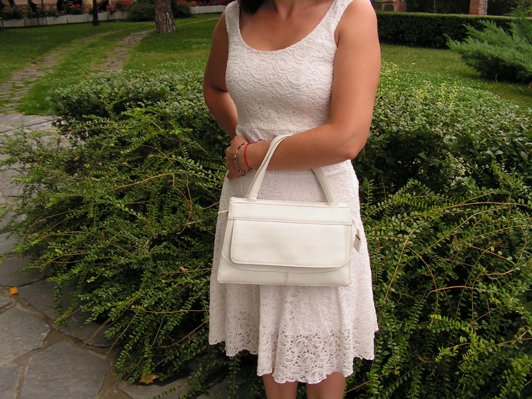 vintage white leather purse