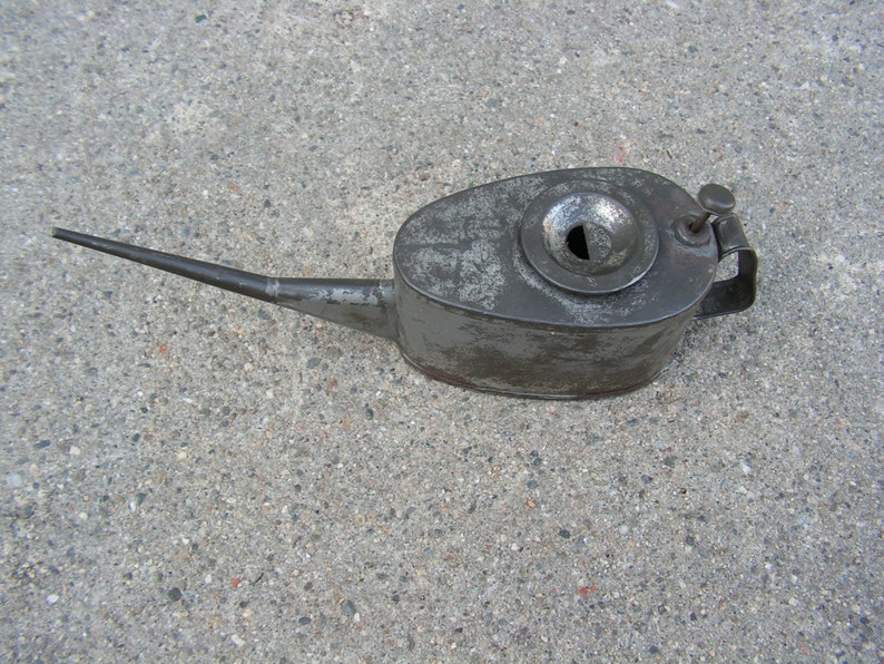 Vintage Pump Oil Can Oil Tin Long Spout Oil Can Antique Etsy